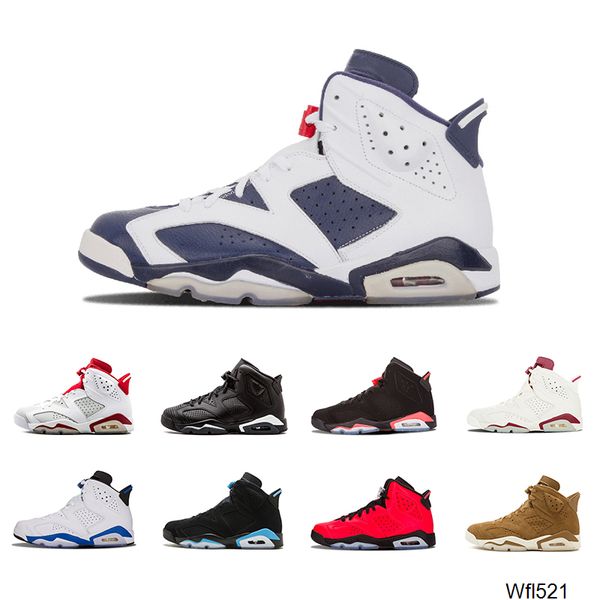 

6 men women basketball shoes unc black cat hare carmine white infrared angry bull sport blue oreo olympic maroon chrome sports sneaker