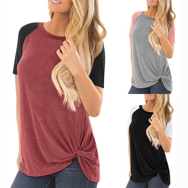 

korean style clothes aesthetic womens casual color block short sleeve loose lightweight tunic tee shirt femme modisÂ, White