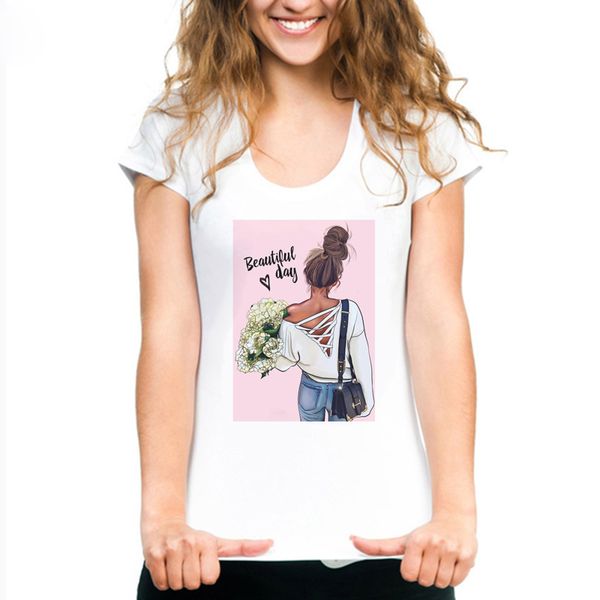 

женская одежда женская рубашка прекрасный день женский футболка harajuku kawaii белая майка женская одежда girlsfriend подарки хлопок vogue, White