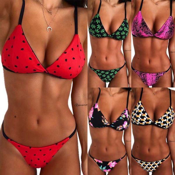 

floral bikinis snake skin swimwear women swimsuit brazilian push up bikini 2020 swimsuit female print swimming suit biquini, White;black