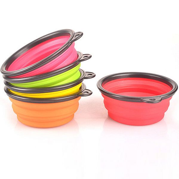 

silicone travel dog bowl collapsible premium quality food water pet travel bowl