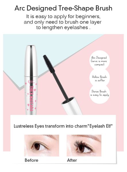 

deluxe melqic multi-functional mascara waterproof liquid fiber long black eye lashes eyelashes curling mascara brush makeup extension