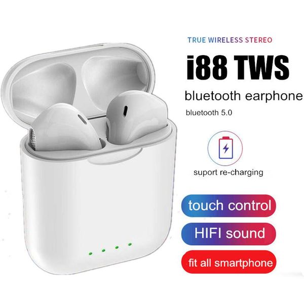 

2019 Новые стерео Bluetooth-гарнитуры i88 TWS Wireless 5.0 лучше, чем i10 i11 i12 i13 i9 tws для всех наушни