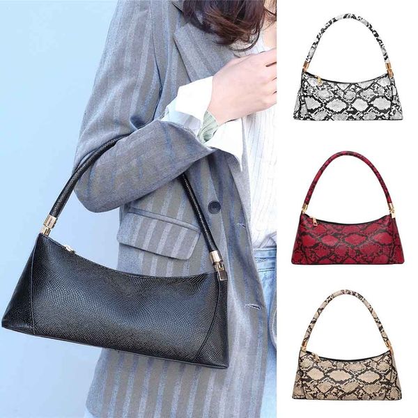 

ocardian handbags women's snake baguette bag sleek minimalist handbag autumn and winter must-have versatile shoulder bags n13
