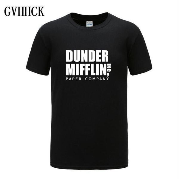 

fashion company t shirt мужчины с коротким рукавом управление телешоу dunder mifflin бумаги футболка crew neck tee рубашки для женщин s-2xl, White;black