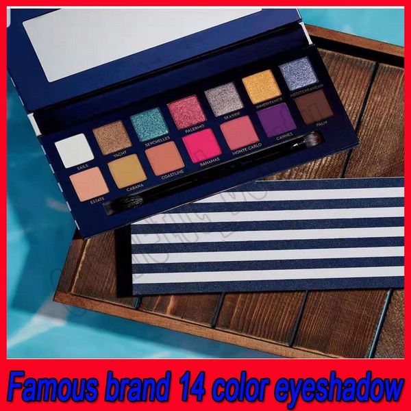 

2019 Новый макияж Палитра теней для век RIVIERA 14 цветов, палитра теней для век с кисточ