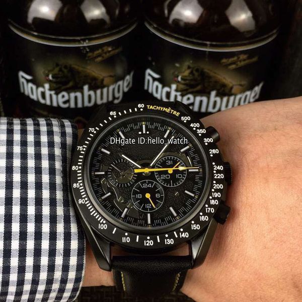 

limited new dark side of the moon 311.92.44.30.01.001 pvd black steel case black dial automatic mens watch leather watches hello_watch, Slivery;brown