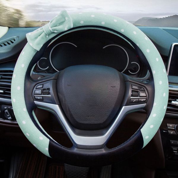 

universal autumn and winter plush steering wheel cover interior bow steering wheel cover car auto accessories new sale