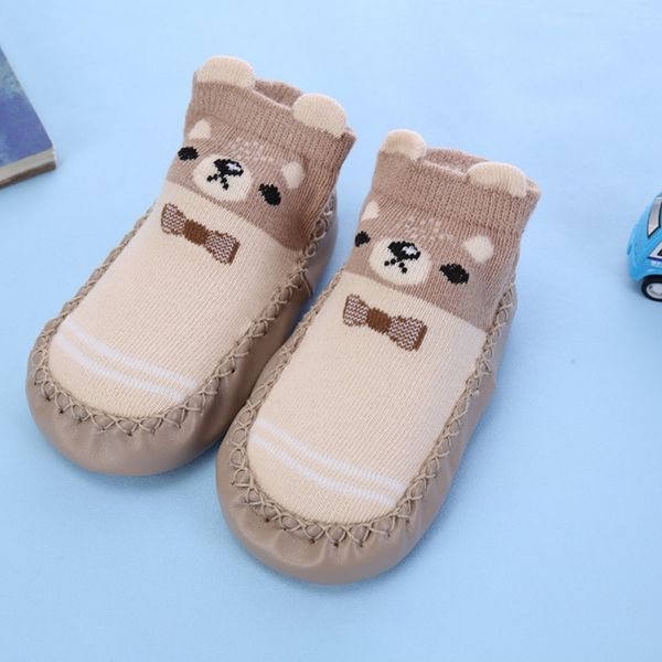 

newborn socks newborn baby girls boys cute cartoon slippers kids non-slip pure cotton floor mid socks, Pink;yellow
