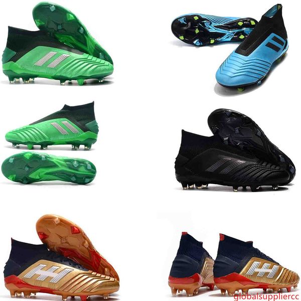 

2019 original predator 19 fg pp paul pogba mens football boots sky blue plating bottom 19.1 high ankle soccer cleats shoes