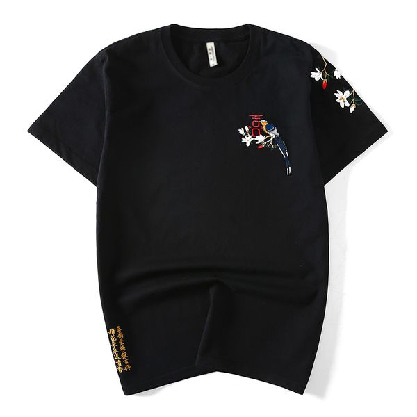 

ready stock - original magpie embroidery t-shirt, new summer fashion t-shirt
