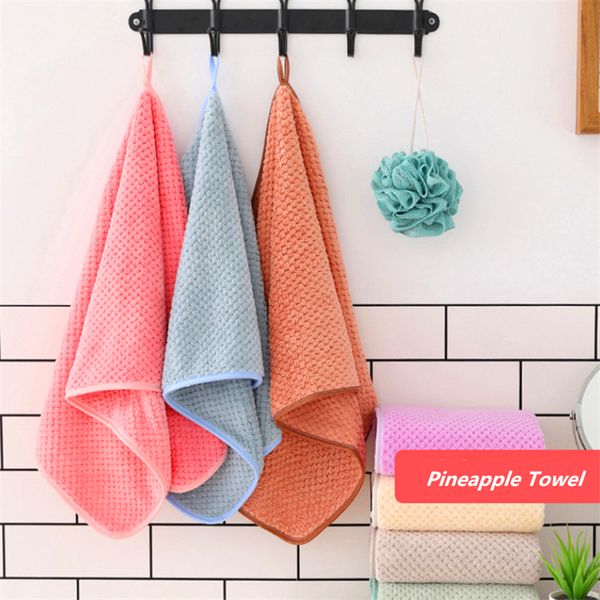 

factory wholesale coral velvet towel 35 * 75cm thick face wash towel l beauty salon pineapple towel