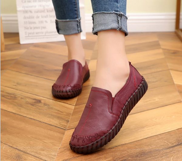 

fashion women shoes genuine leather loafers woman casual shoes soft comfortable women flats, Black