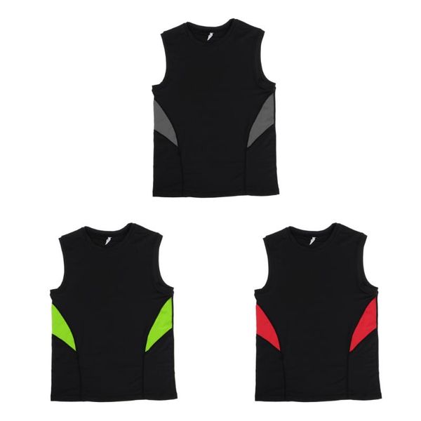 

portable short sleeve vest running outdoor sports compression shirt for men, Black;gray