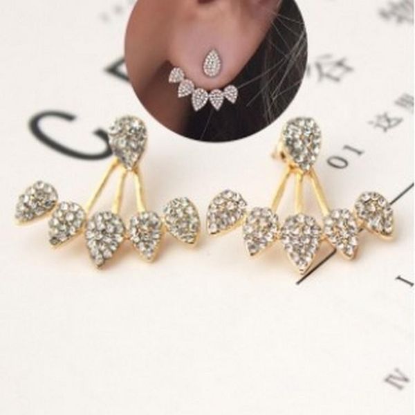 Mode-boucles d'oreilles pour femmes 1 paire cristal or argent oreille manchette Clip veste Piercing boucles d'oreilles bijoux été nouveau Style
