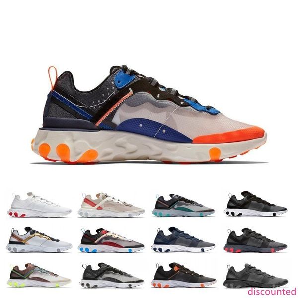 

87 react element 55 running shoes for men women triple black sail solar red total orange designer trainer sport sneakers online sale