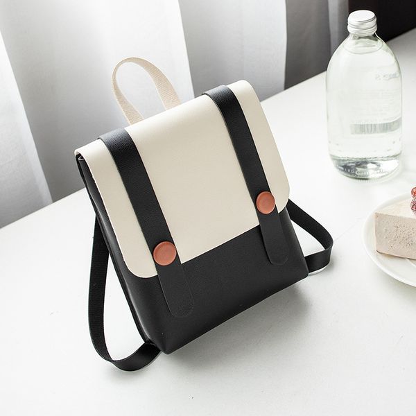 

korean-style contrast color women's backpack 2019 autumn and winter new style package cover type crossbody/shoulder bag mobile p