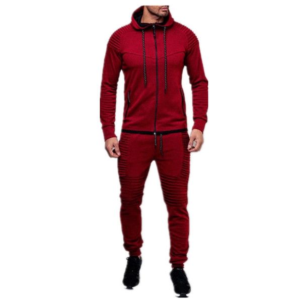 

men's track suit suit, casual jogger men's track suit, zipper hoodie long sleeve, new fashion sportswear hoodie men's 2-piec, Gray