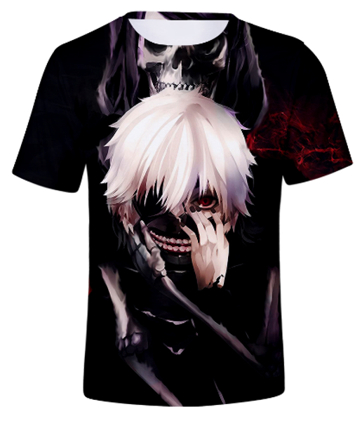 

мода классический аниме токио вурдалак new kaneki футболка женщины мужчины лето унисекс 3d печати с коротким рукавом crewneck повседневные т, White;black