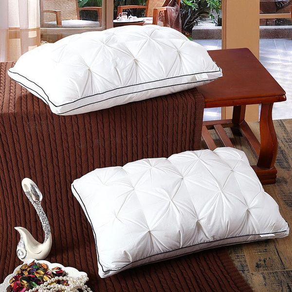 

shanhao full cotton down fluffy pillow bread lattice soft comfortable pillow 48*74cm a package of imitation down