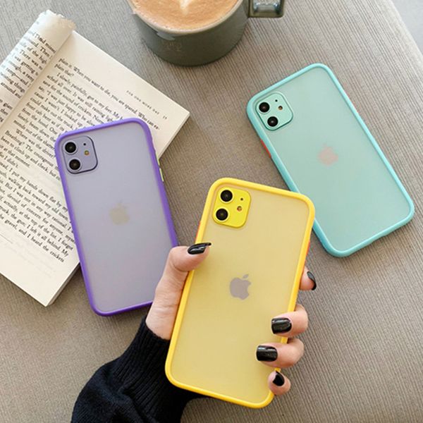 

hybrid simple matte bumper phone case for iphone 11 pro max xr xs max 6s 8 7 plus shockproof soft tpu silicone clear armor cover