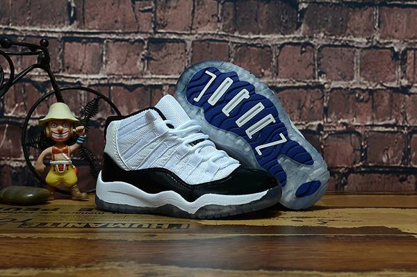 

kids space jam bred concords youth boys basketball shoes sneakers children boy girl kid 11s white pink gray suede jordan 11 toddlers, Blue;gray