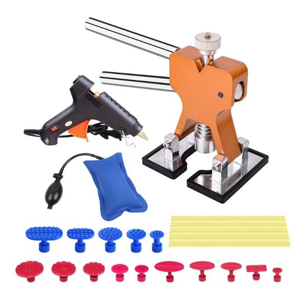 

paintless hail removal tools kit pdr dent puller lifter auto body glue gun tabs