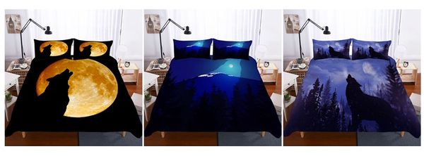 Cartoon Creative Wolf 3d Characteristic Printed Down Duvet Cover