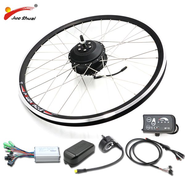 

electric bike kit 36v 500w ebike electric bicycle kit 20 26 27.5 28 inch 700c front rear wheel hub motor, Silver;blue