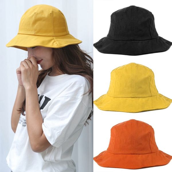 

summer foldable ruffle bucket hat women outdoor sunscreen cotton fishing hunting cap men basin chapeau sun prevent hats