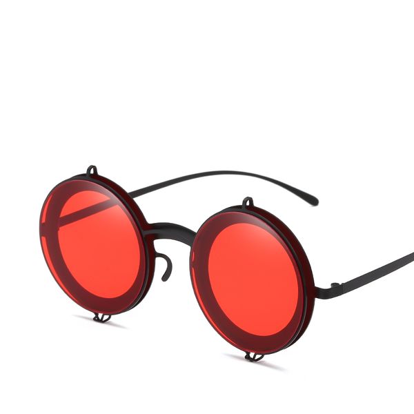 

металл круглый стимпанк солнцезащитные очки мужчины женщины модные складные очки марка дизайнер ретро рама старинные солнцезащитные очки выс, White;black