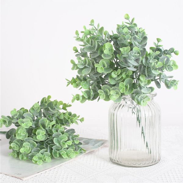 

5 stems desk artificial plant vivid office bushy diy indoor outdoor decorative mini leaves greenery home flocking living room
