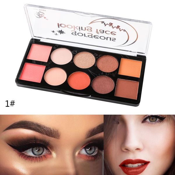 

6 color eyeshadow 4 color blush palette waterproof smudge-proof matte shimmer eye shadow blusher