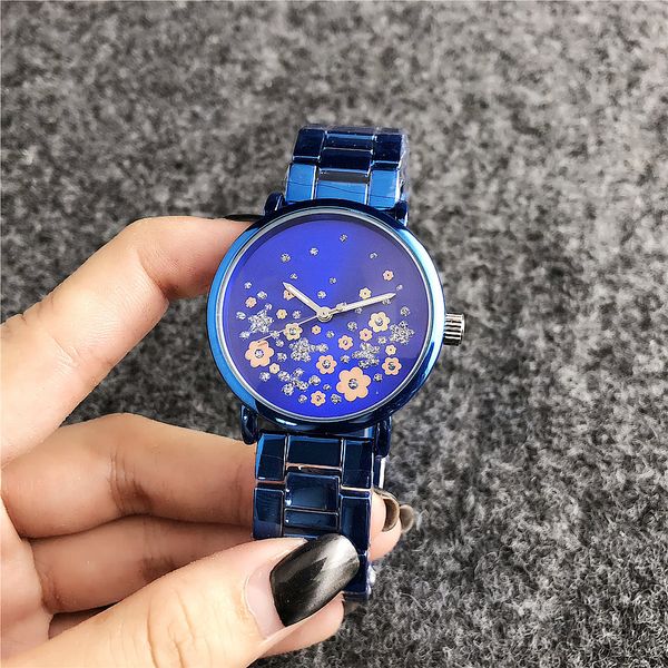 

luxury women's watch royal oak four seasons flower casual fashion m quartz watch folding buckle 7220 h ing, Slivery;brown