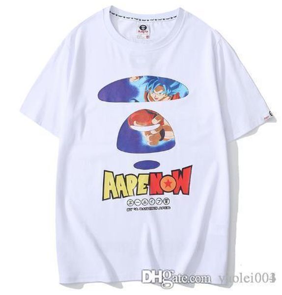 

2019 spring and summer couple models men and women seven dragon ball series goku vegeta fliesa short-sleeved t, White;black
