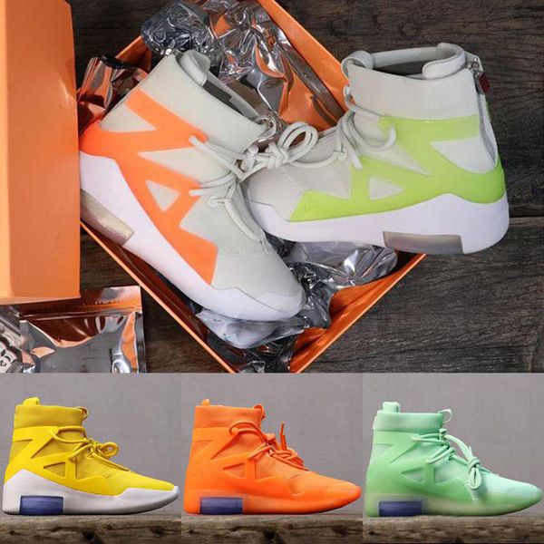 

2019 new fear of god 1 mens basketball shoes florida a&m frosted spruce orange pulse yellow green black boots sports zoom designer sneakers