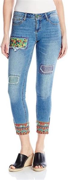 

spanish d national style embroidered beaded jeans, Black;white