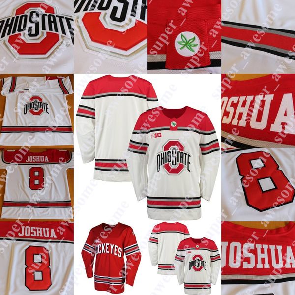 

Ohio State Buckeyes College Hockey Jersey Mason Jobst Tommy Nappier Dakota Joshua Tanner Laczynski Carson Meyer Miguel Fidler Ryan Kesler
