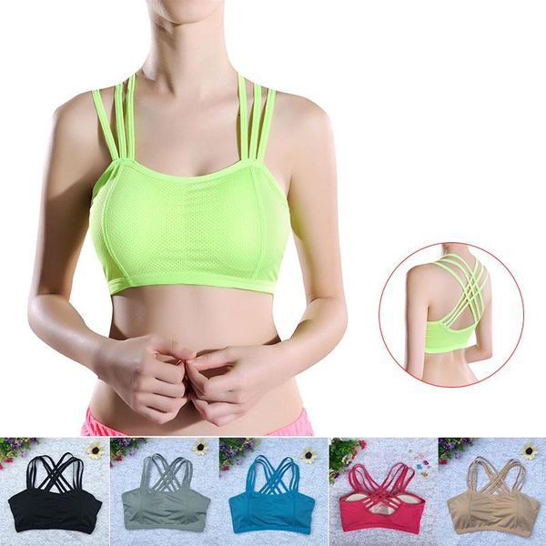 

women padded vest soft seamless underwear dancing yoga women bandage fashion quick drying fitness slim-type sport bra, White;black