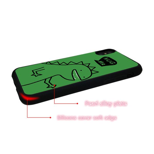 

Hot Sale Iphone 11/11Pro/11promax/X/XS/XR/6/7/8 Soft Edge Phone Case Green Cartoon Dinosaurs Pattern Back Cover Multiple Color Options