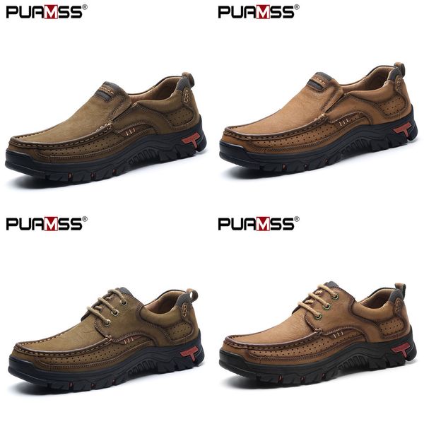 

2019 new men shoes genuine leather men flats loafers outdoor men sneakers male casual shoes plus size 48, Black