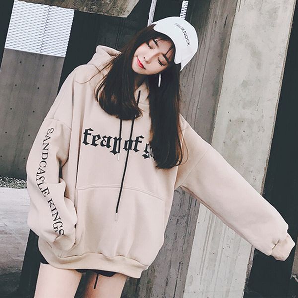 

sweatshirt female korean fashion of the wave of students loose bf hoodie ulzzang jacket spring new arrive 2018, Black