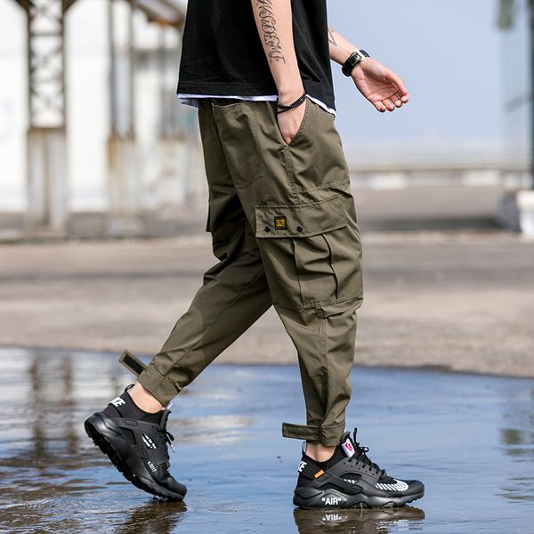 

2019 new harem pants men solid streetwear black amy green casual slim jogger pants men