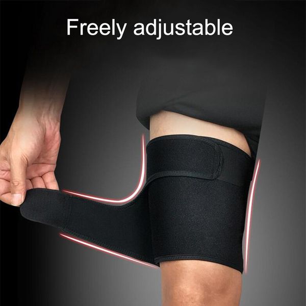 

sport thigh guard muscle strain protector pads leg compression knee support, Black