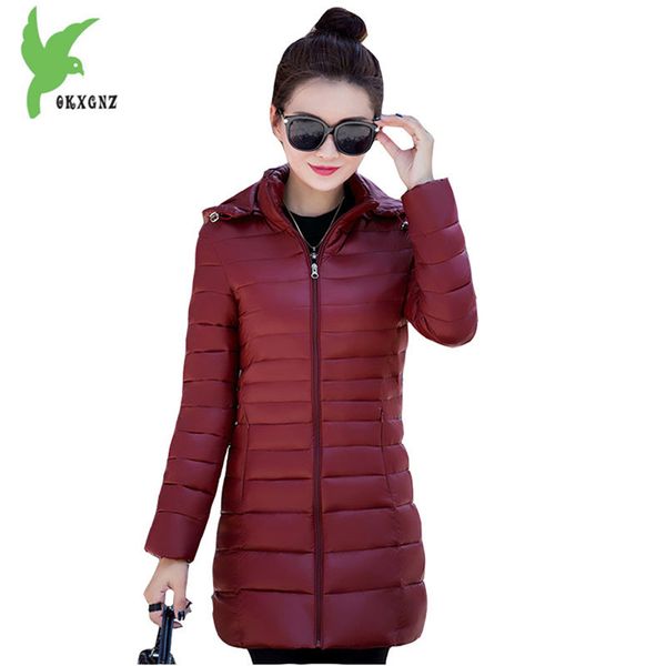 

winter women jackets down cotton coat new fashion medium length outerwear plus size windproof hooded warm slim parkas okxgnz1022, Tan;black