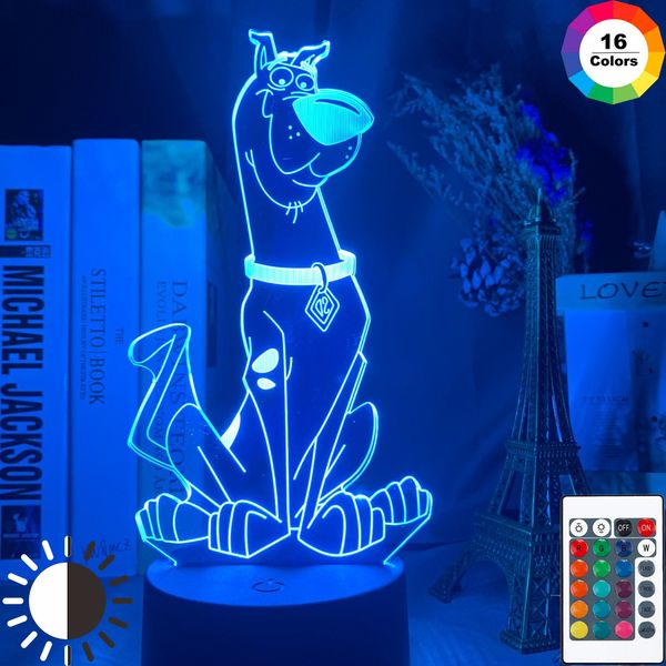 

cute cartoon dog scooby doo figure baby night light led colorful nightlight for kids bedroom decor bedside table 3d lamp gift