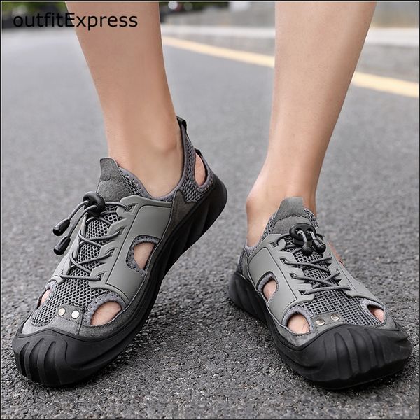 

2020 new men's sandals summer breathable sandals soft comfortable men fashion shoes leather outdoor men roman