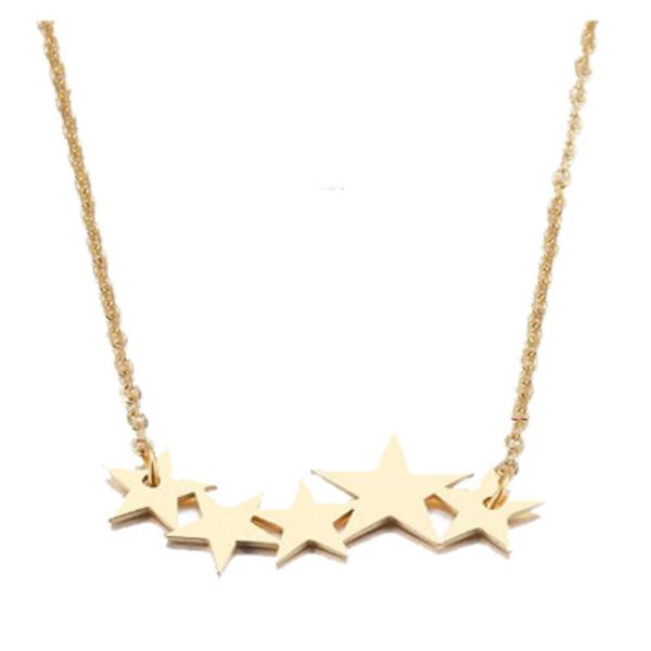 

stainless new minimalism small star pendant necklaces for women ladies gold silver chain choker necklace women pentagram jewelry