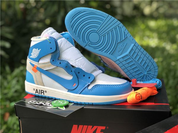 

2019 jointly signed high og 1s chicago mens basketball shoes unc 1 poder blue white blue red sneakers north carolina women trainers, White;red