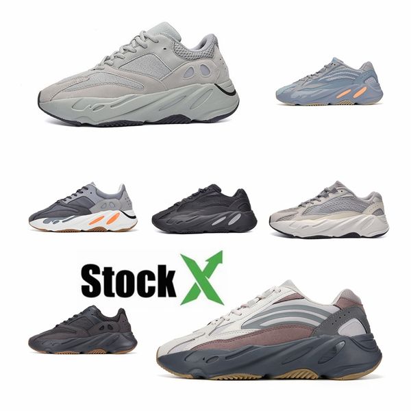 

700 wave runner kanye west carbon teal blue solid grey vanta inertia static running shoes magnet tephra mauve men designer shoes sneak#dsk21